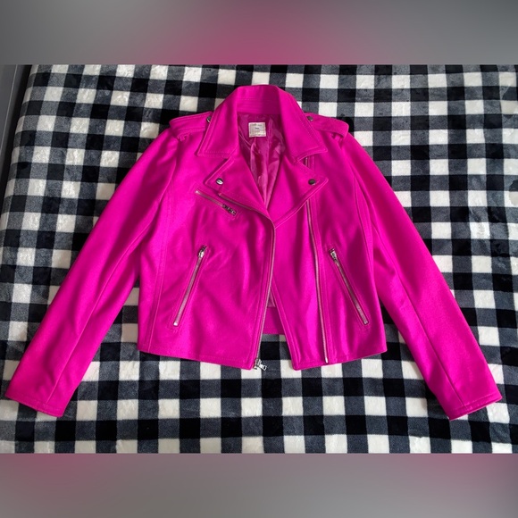 GAP Fuchsia Wool-Blend Moto Jacket - Picture 8 of 9